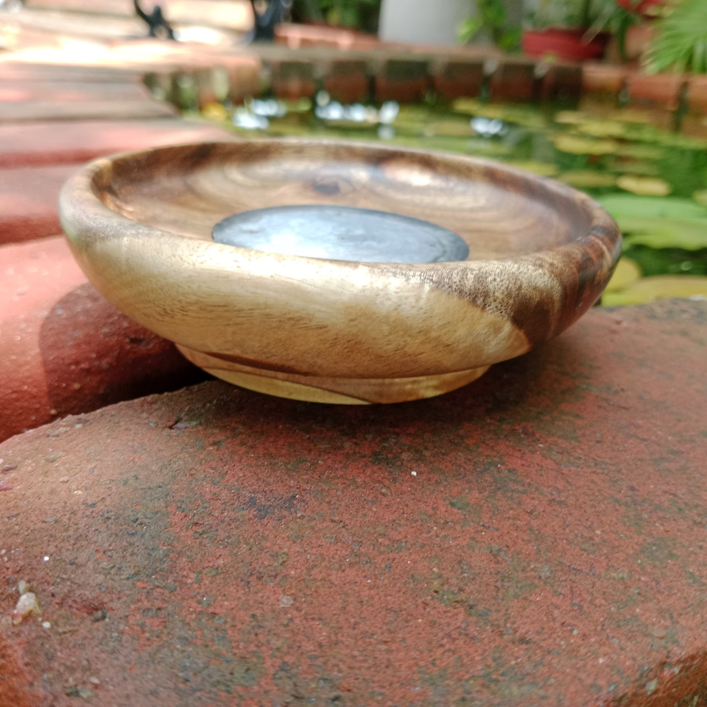 Natural Wood Stone Incense Holder and Ash Catcher