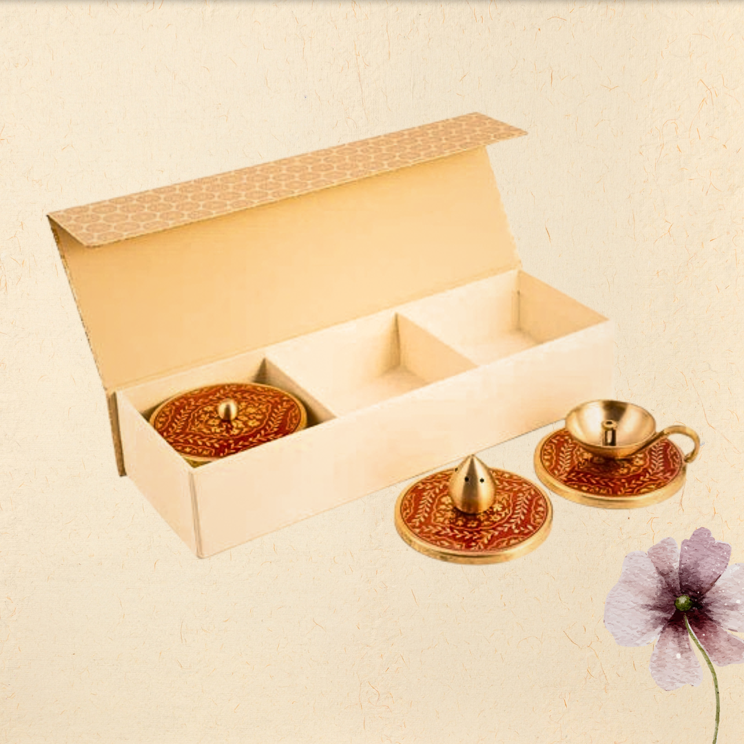 Gift Box : Sanskaar Diya + Incense Holder + Mutli Purpose Container