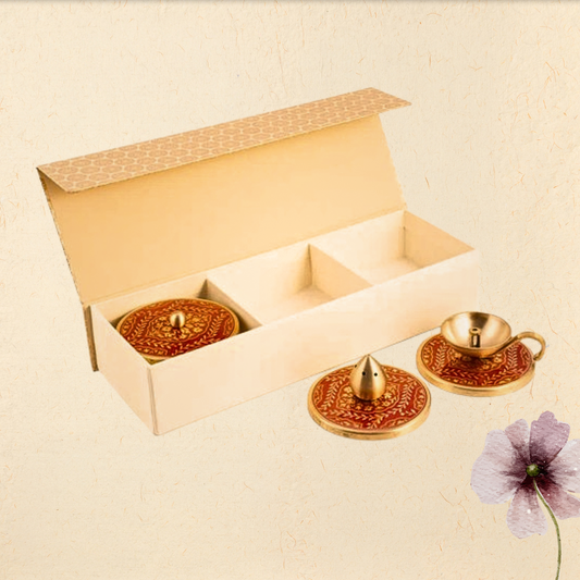 Gift Box : Sanskaar Diya + Incense Holder + Mutli Purpose Container