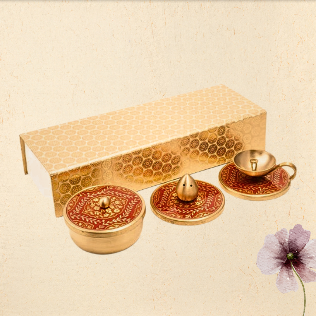 Gift Box : Sanskaar Diya + Incense Holder + Mutli Purpose Container