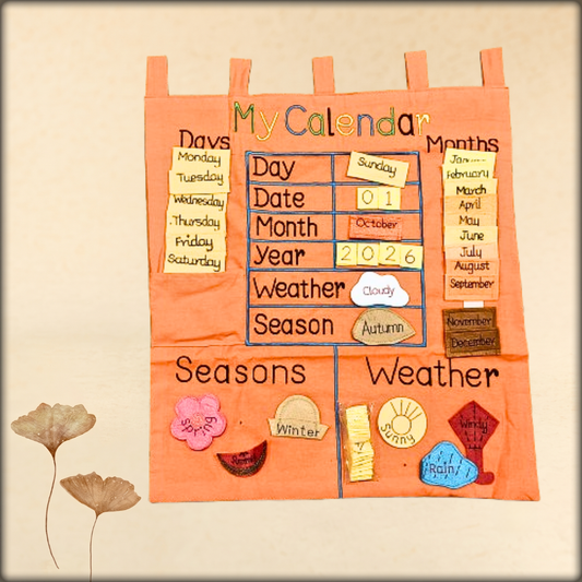 cloth calendar for kids – year, month, date & weather