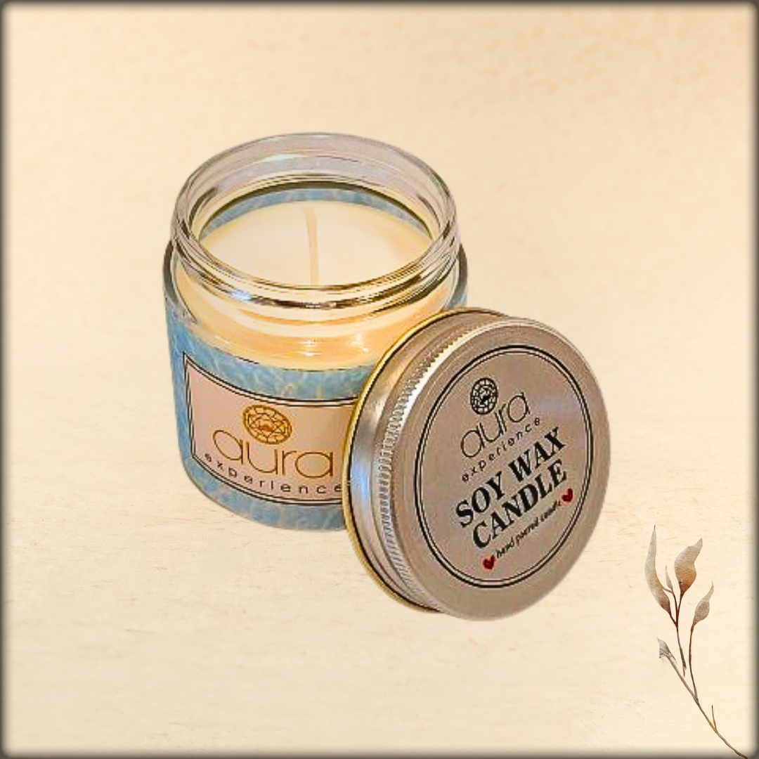 aura aromatic soya glass candle