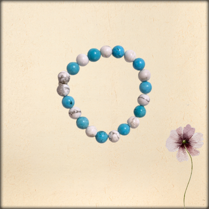 aura turquoise & howlite healing bracelet | 8mm natural stone beads