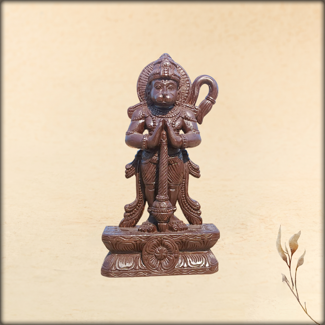 lord hanuman wooden sculpture 1.5 Feet