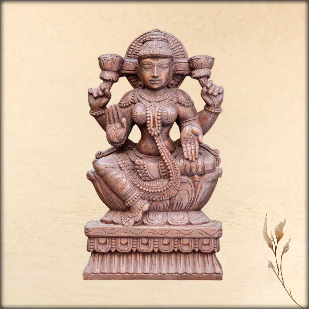 sri lakshmi wooden sculpture 1.5feet
