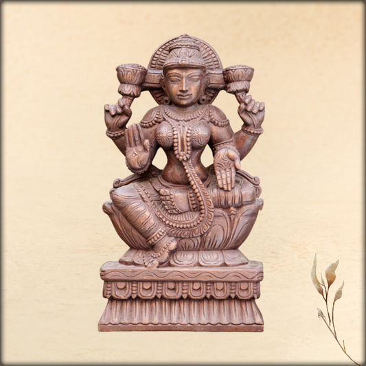 sri lakshmi wooden sculpture 1.5feet