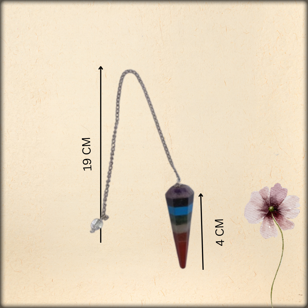 aura seven chakra dowsing cone pendulum | natural crystal healing tool