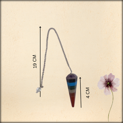 aura seven chakra dowsing cone pendulum | natural crystal healing tool