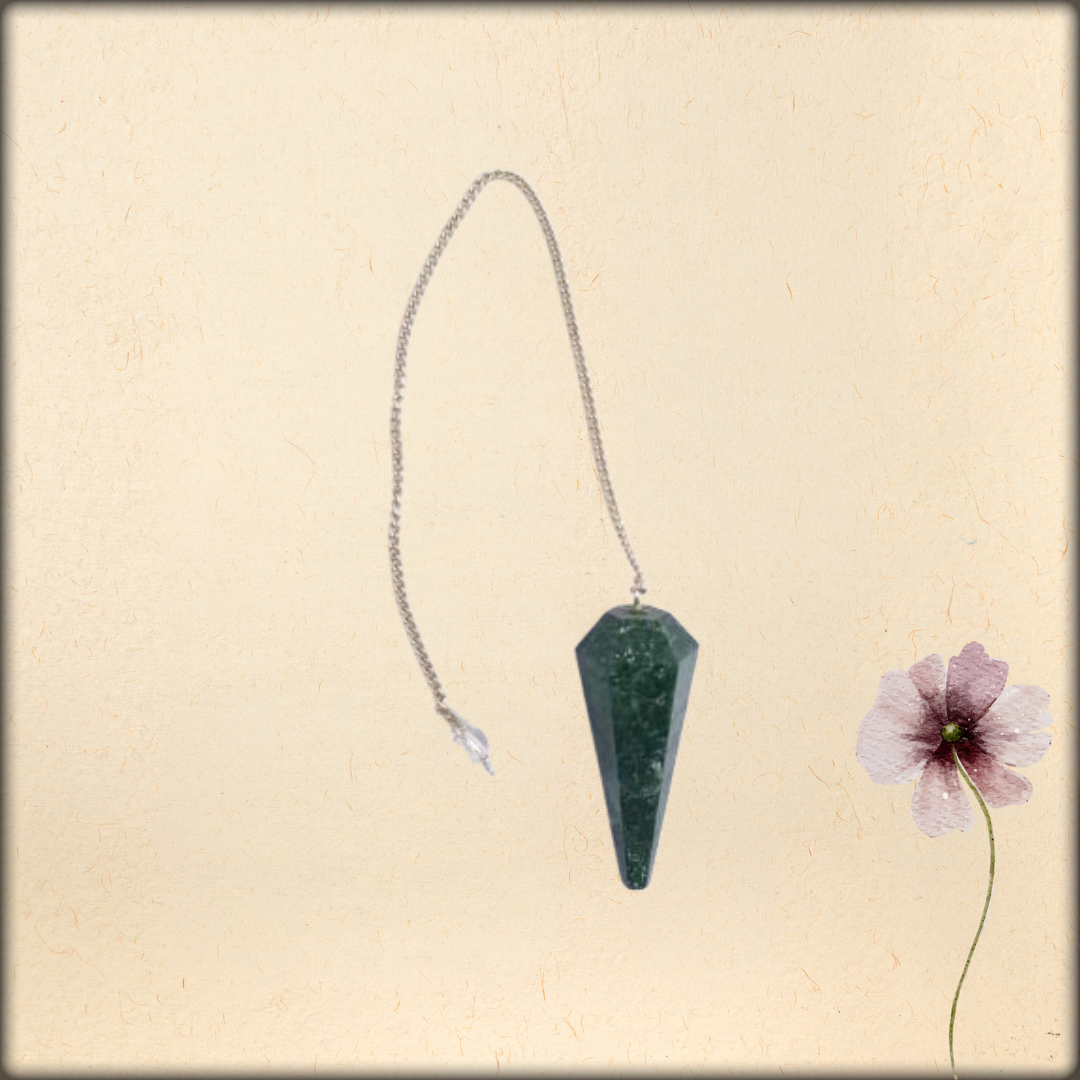 aura green jade dowsing cone pendulum | natural stone healing tool