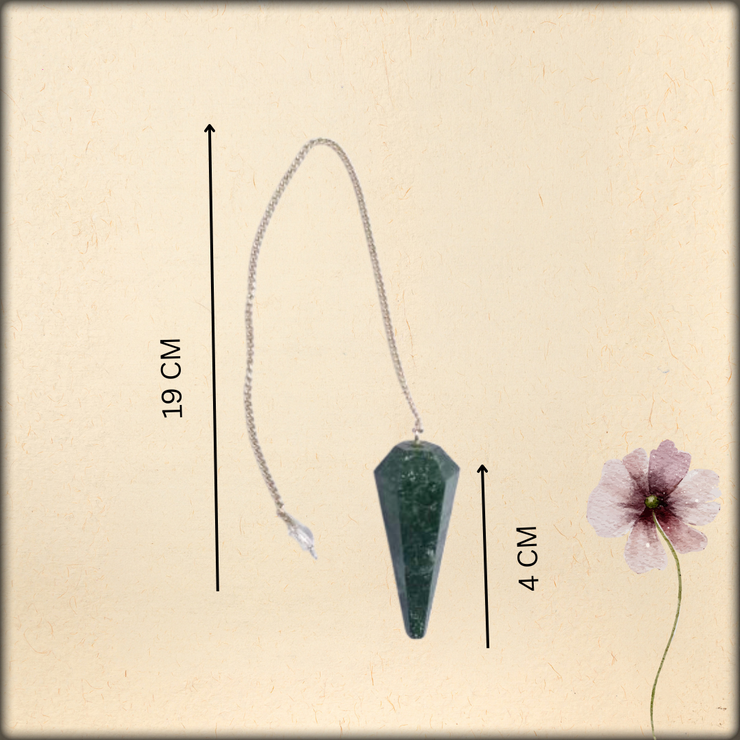 aura green jade dowsing cone pendulum | natural stone healing tool
