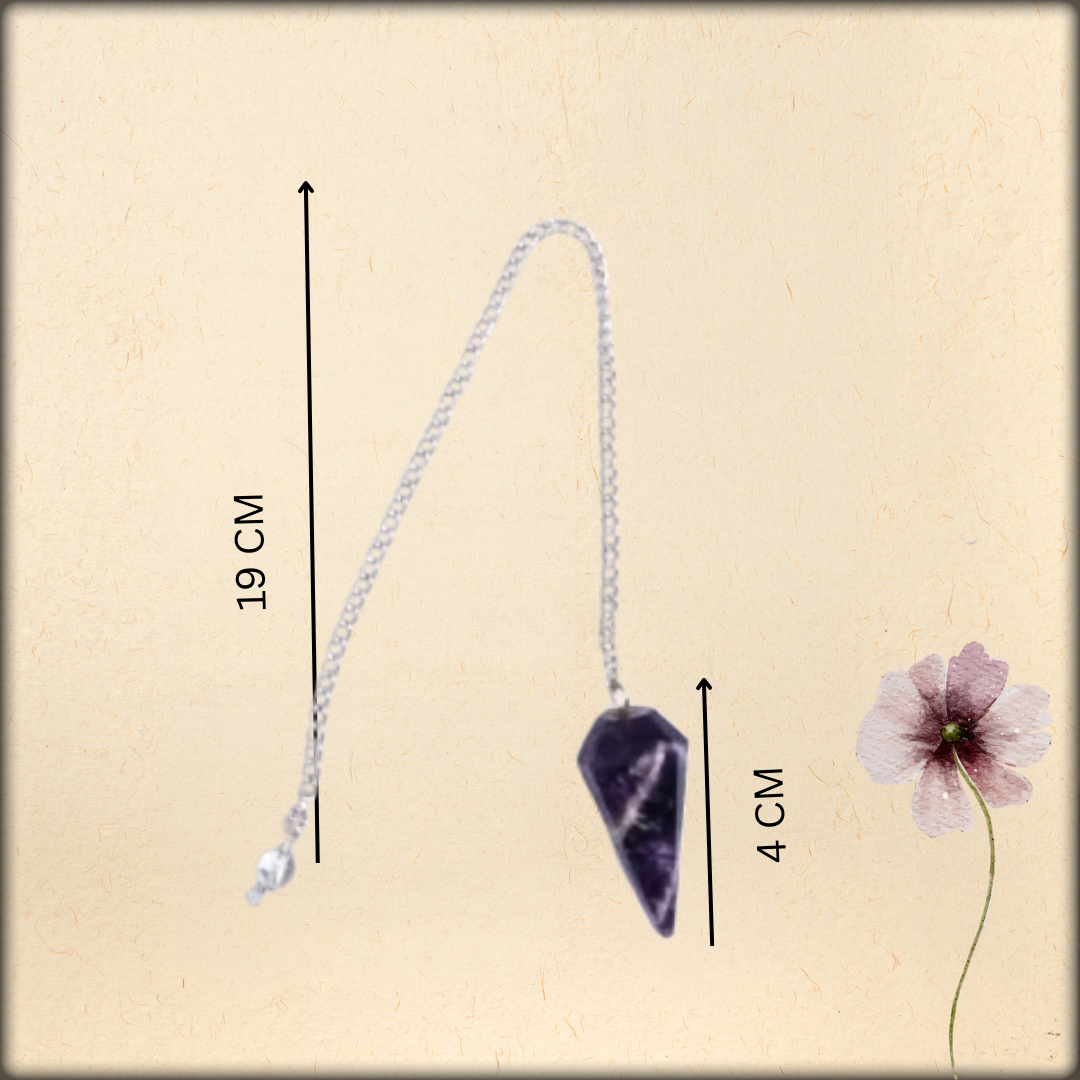 aura purple amethyst dowsing cone pendulum | natural healing crystal