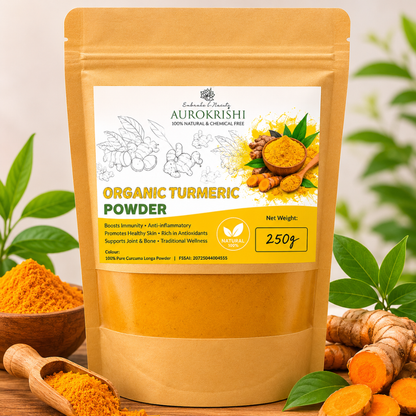aura organic turmeric powder | golden spice for immunity & wellness