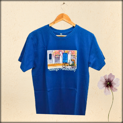 pondicherry artwork unisex cotton round neck t-shirt