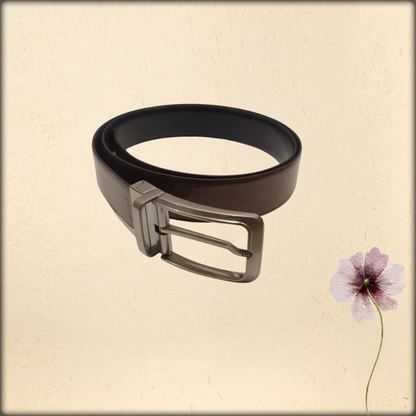 aura men's 2-in-1 reversible casual leather belt | versatile everyday style | dual-sided strap