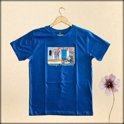 pondicherry artwork unisex cotton round neck t-shirt