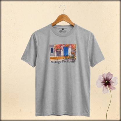 pondicherry artwork unisex cotton round neck t-shirt