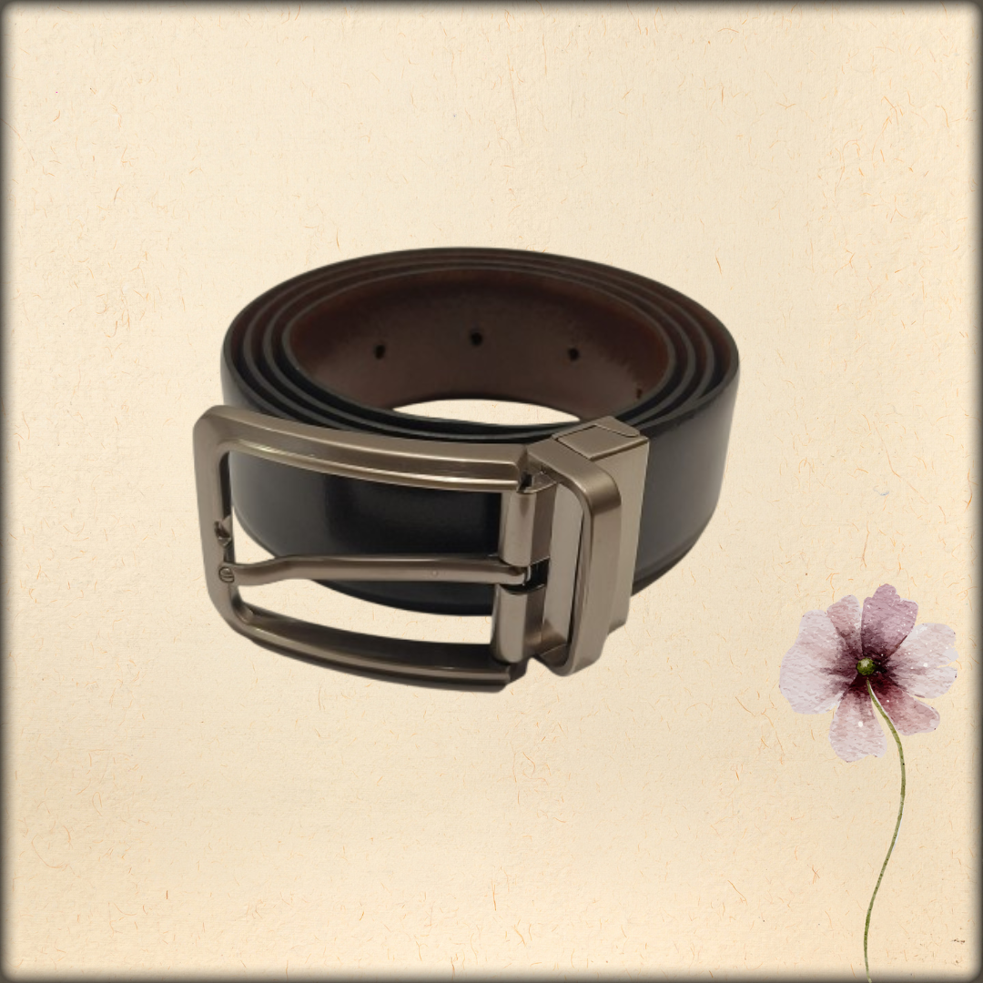 aura men's 2-in-1 reversible casual leather belt | versatile everyday style | dual-sided strap
