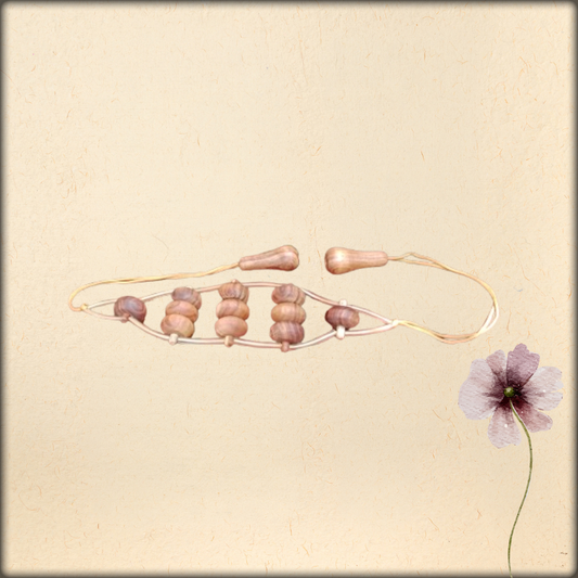 aura wooden back massage roller rope | natural massage