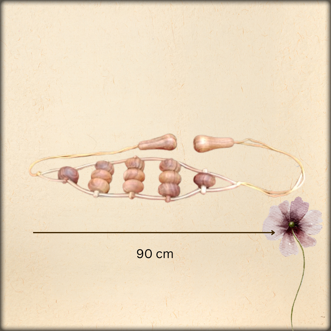 aura wooden back massage roller rope | natural massage