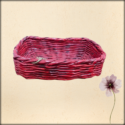 aura recycled paper rectangular basket