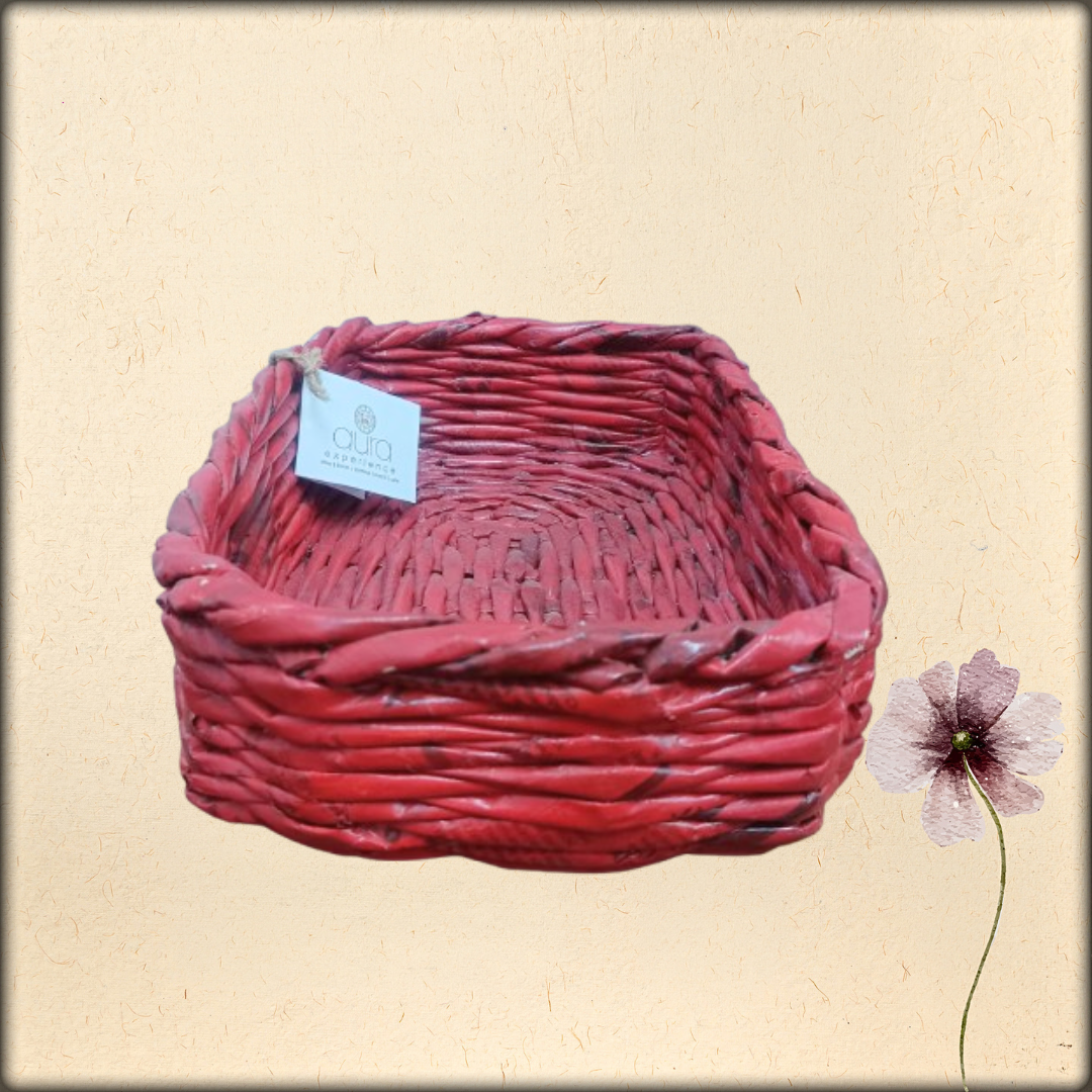 aura recycled paper rectangular basket