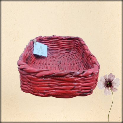 aura recycled paper rectangular basket