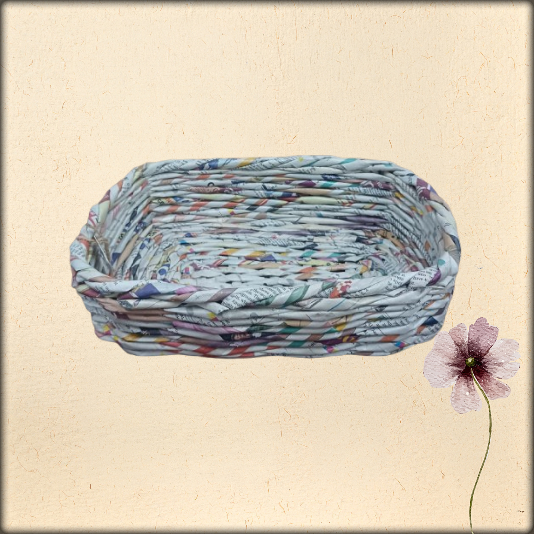 aura recycled paper rectangular basket