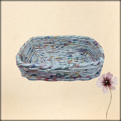 aura recycled paper rectangular basket