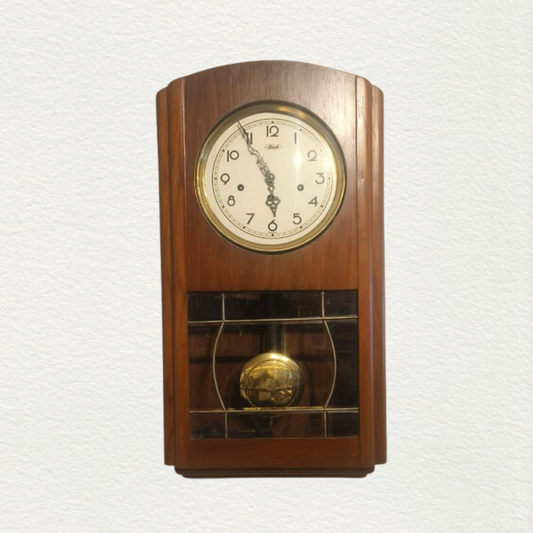 online shopping antique wooden wall clock at aura experience store pondicherry
