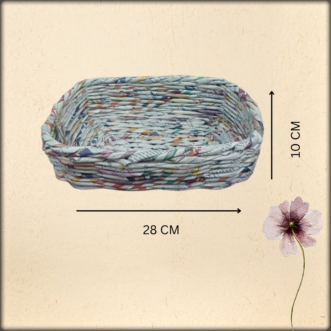 aura recycled paper rectangular basket