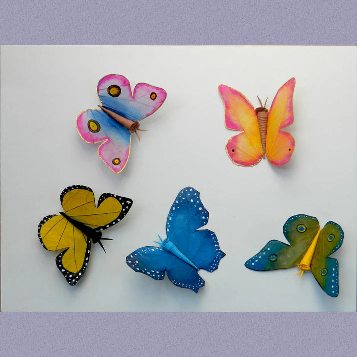 Butterfly Magnetic Décor Hand-crafted with Natural Leaves