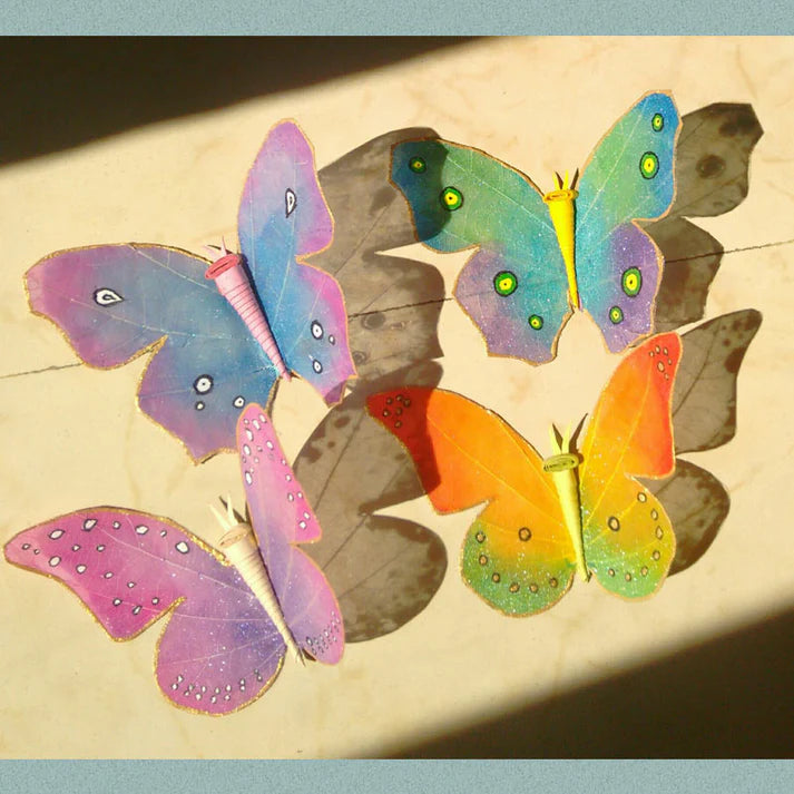 Butterfly Magnetic Décor Hand-crafted with Natural Leaves