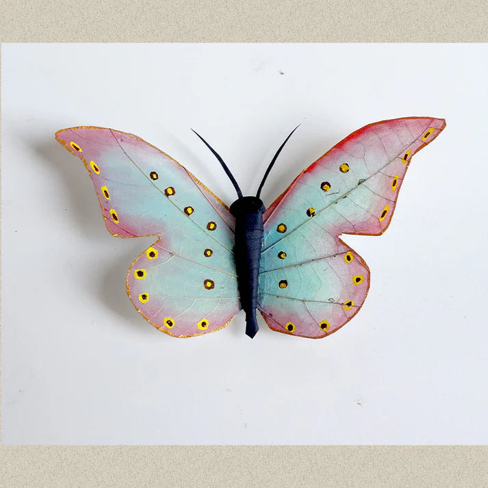 Butterfly Magnetic Décor Hand-crafted with Natural Leaves