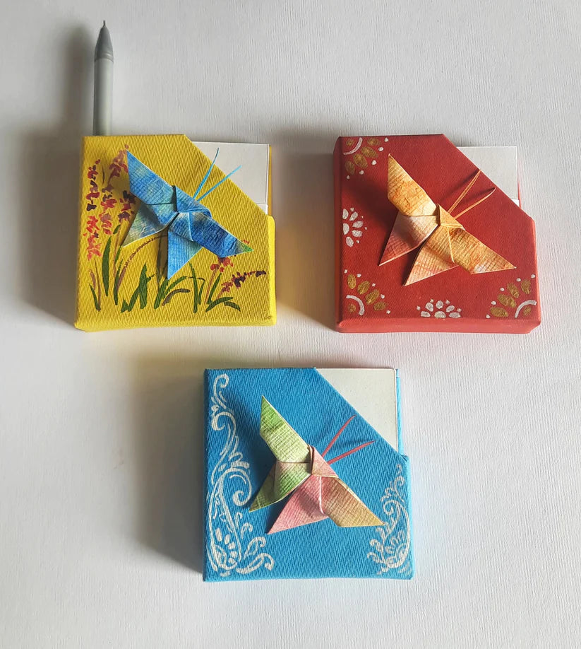 handmade-paper-origami-butterflies-magnetic-chit-holder-conscious-sustainable-gift-Butterfly-from-aura-pondicherry