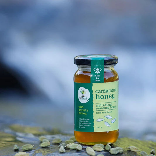 last forest's cardamom multi-floral seasoned honey from nilgiris forest