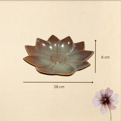 aura flora sculpted ceramic serving platter – large