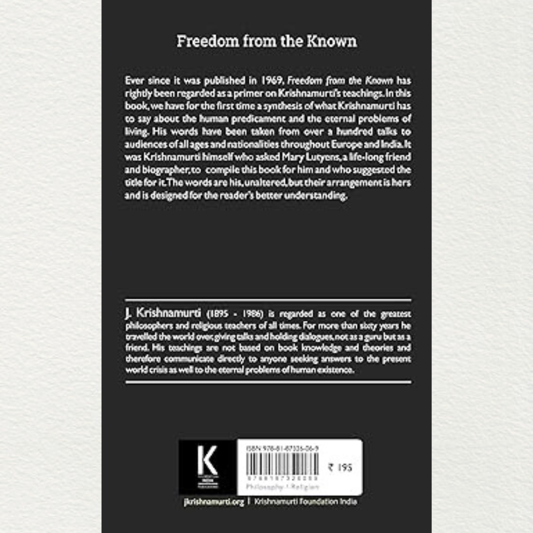 buy-now-j-krishnamurti-book-freedom-from-the-known-at-aura-store-pondicherry