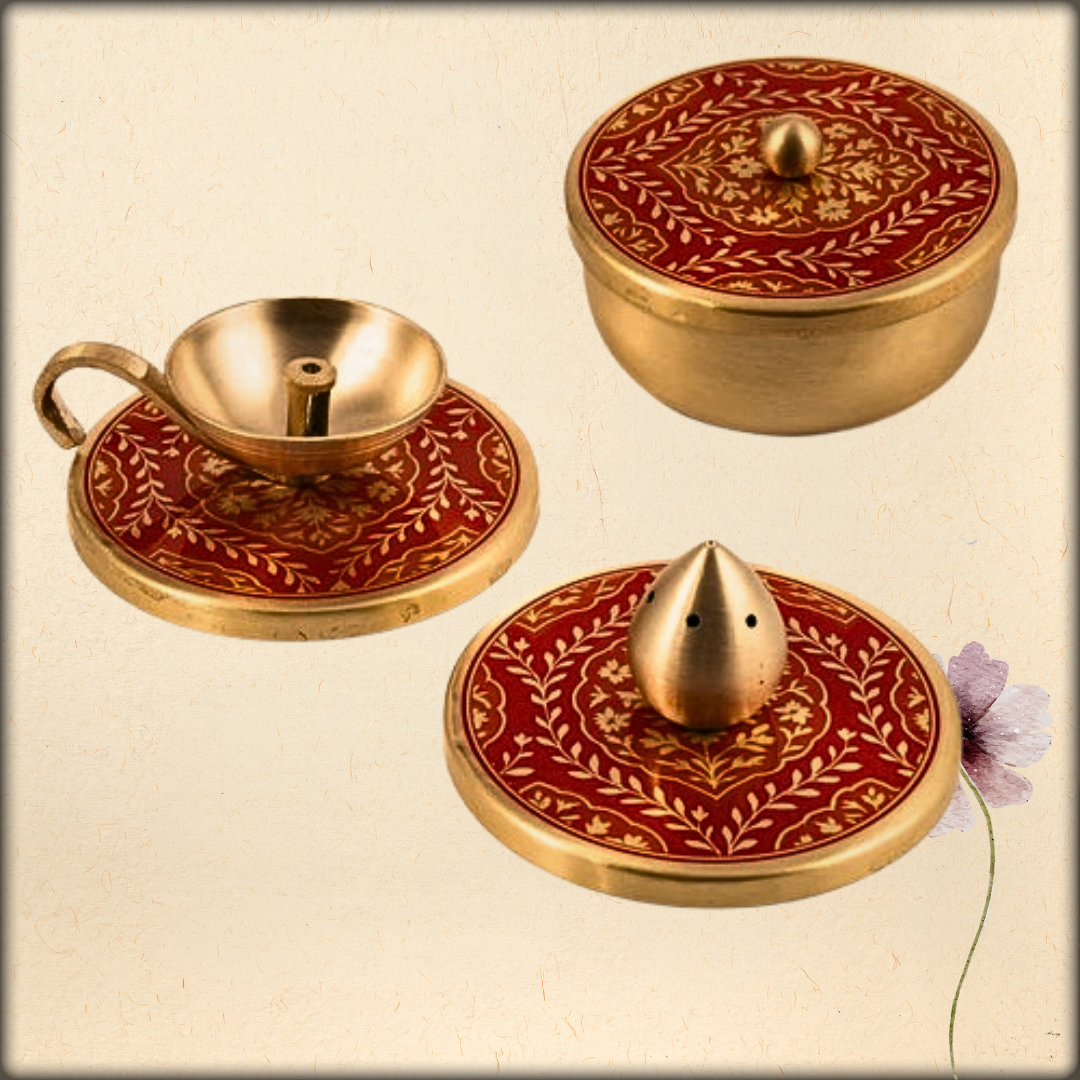 Gift Box : Puri Diya + Incense Holder + Mutli Purpose Container
