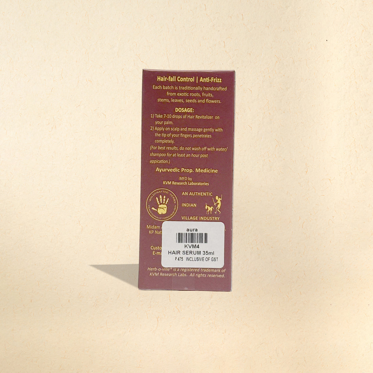 buy now ayurvedic hair fall control serum at aura boutique puducherry