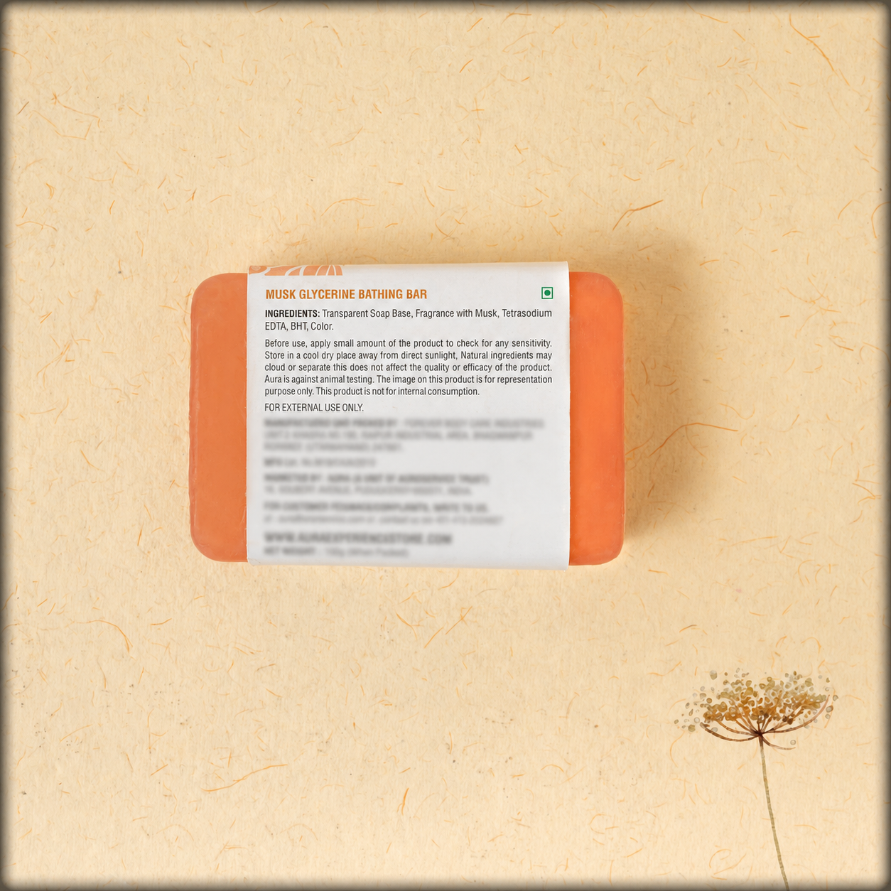 online shopping handmade Natural musk glycerin soap: handcrafted herbal bathing bar for soft and glowing skin available in aura store puducherry