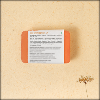 online shopping handmade Natural musk glycerin soap: handcrafted herbal bathing bar for soft and glowing skin available in aura store puducherry