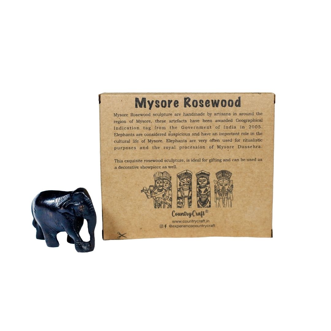 Mysore Rosewood Elephant 4 cm Showpiece