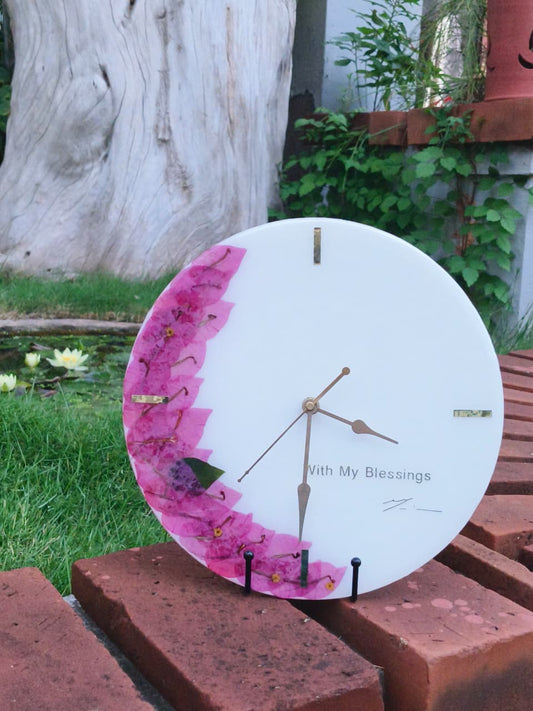 Protection Flower Resin Wall Clock
