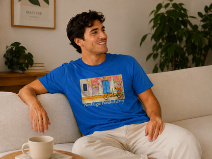 pondicherry artwork unisex cotton round neck t-shirt