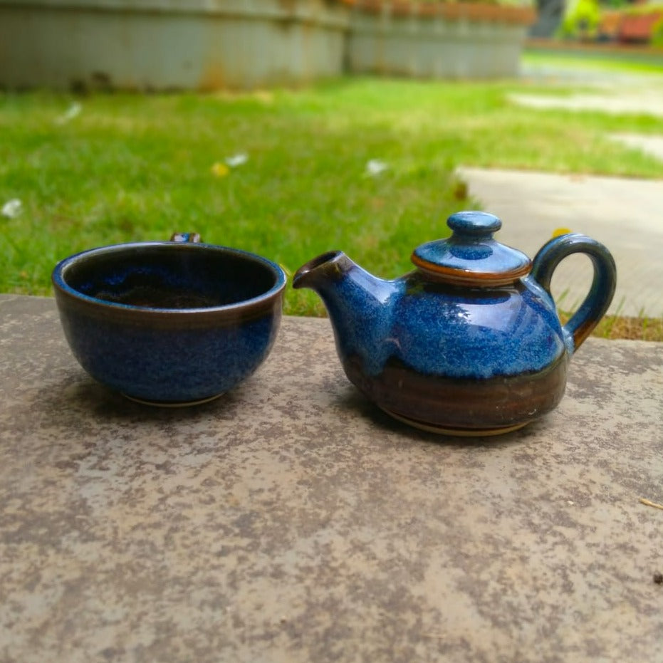 Hand Painted Ceramic Single Tea Pot Kettle Set