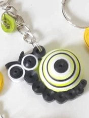 Snail Paper Quilled Fun Designed Keychain