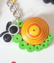 Snail Paper Quilled Fun Designed Keychain