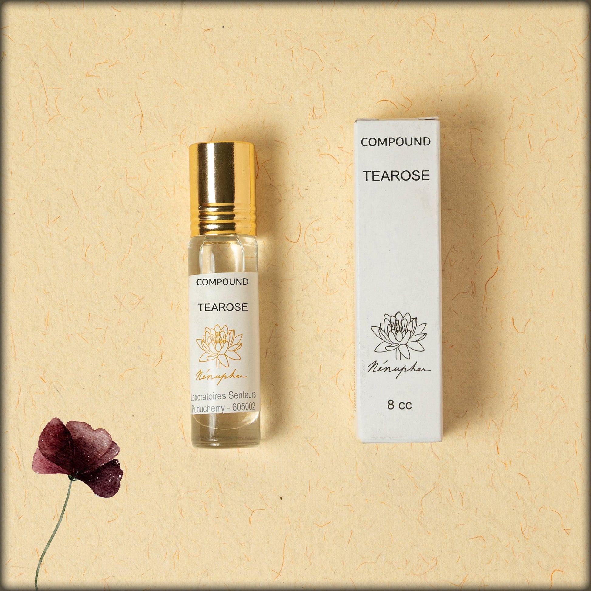 online shopping Tea Rose roll-on perfume oil with a fresh floral fragrance, natural alcohol-free perfume for daily wear and travel use, is available at the Aura Experience Store Pondicherry.