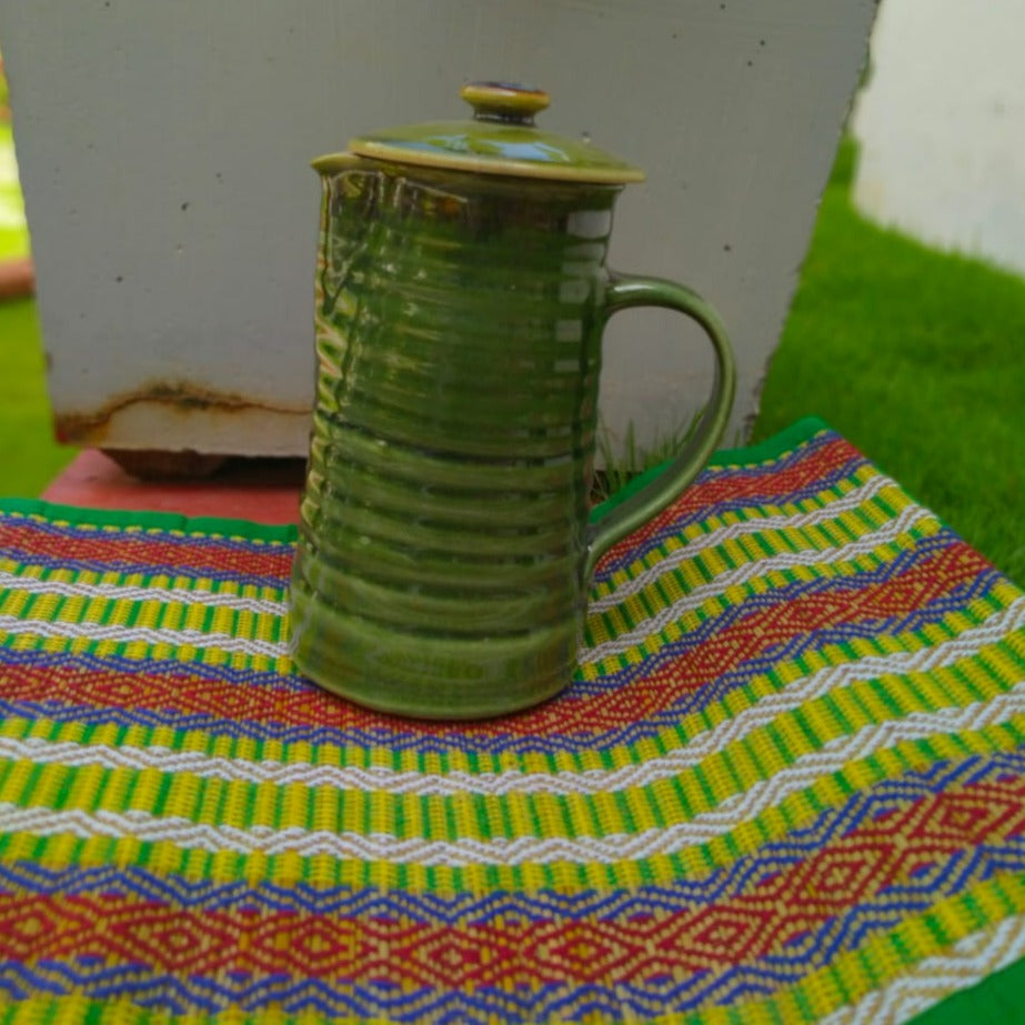 Ceramic Green Water Jug With Tumbler