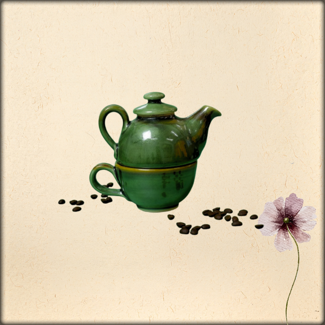 aura one cup tea pot (OLIVE GREEN)